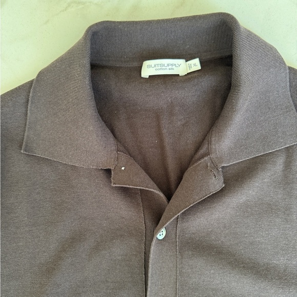Suitsupply Brown cotton silk cardigan Shirt size xl - Picture 3 of 4